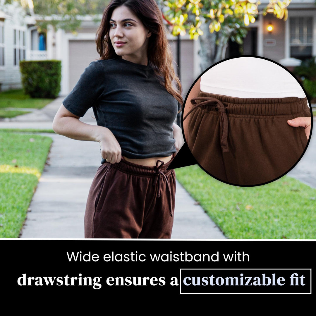SPXTREME [2 Pack] Women's Sweatpants Cargo Jogger Casual Lounge Fleece Pants Adjustable Length, Sizes S - 2XL