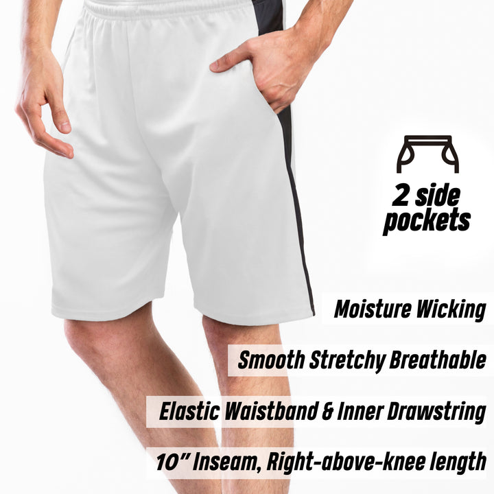 [5 Pack] Men’s Dry-Fit Active Athletic Shorts Basketball Running Workout Training Gym
