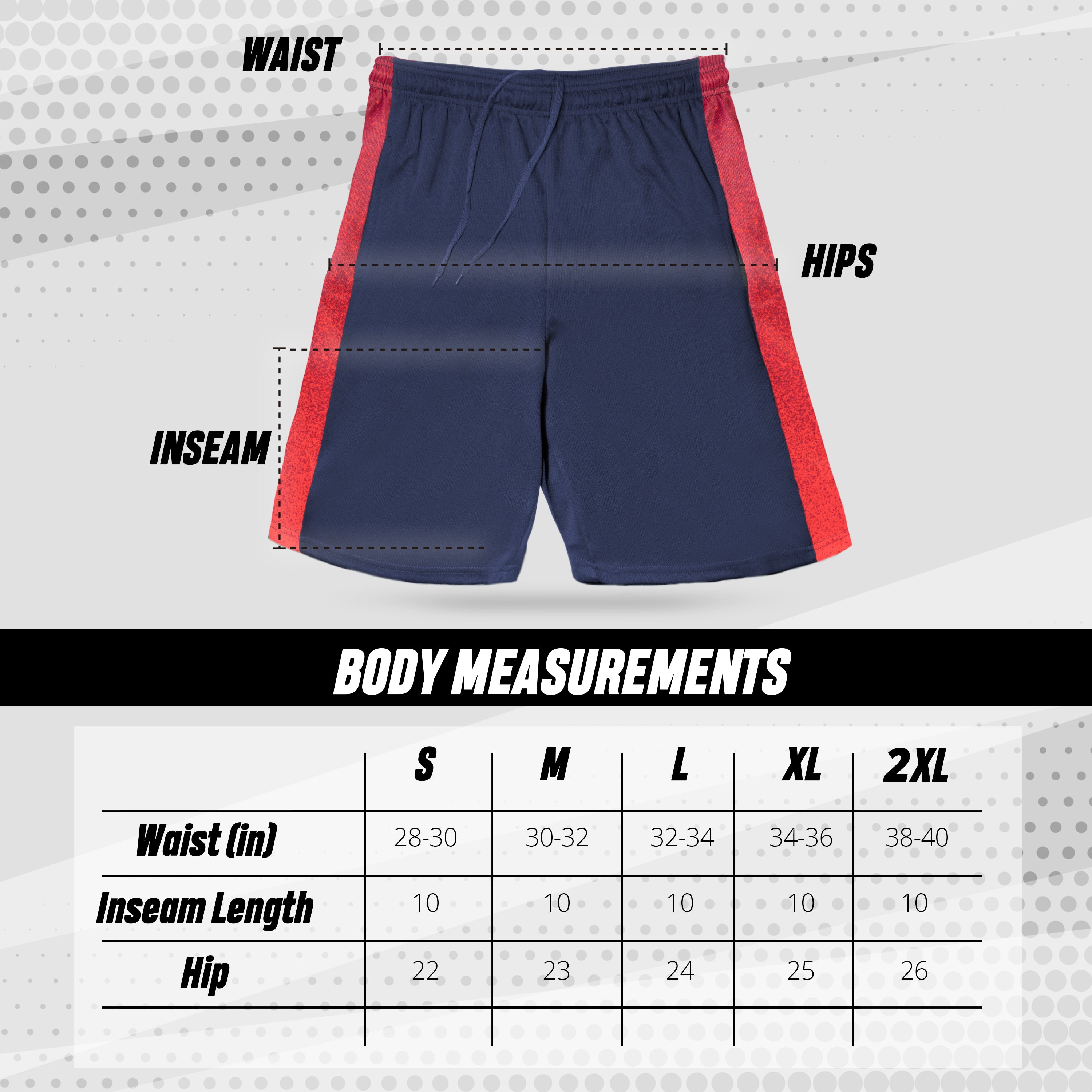 Dri fit running shorts size chart outlet