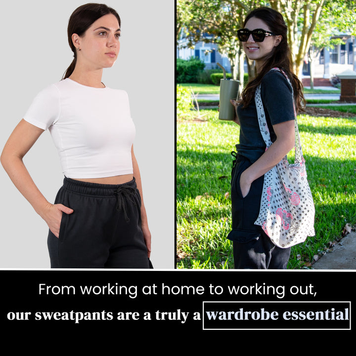 SPXTREME [2 Pack] Women's Cargo Jogger Sweatpants Casual Lounge Ultimate Comfort Soft Feel