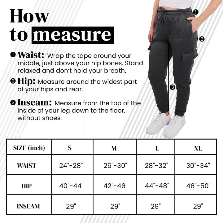 SPXTREME [2 Pack] Women's Cargo Jogger Sweatpants Casual Lounge Ultimate Comfort Soft Feel