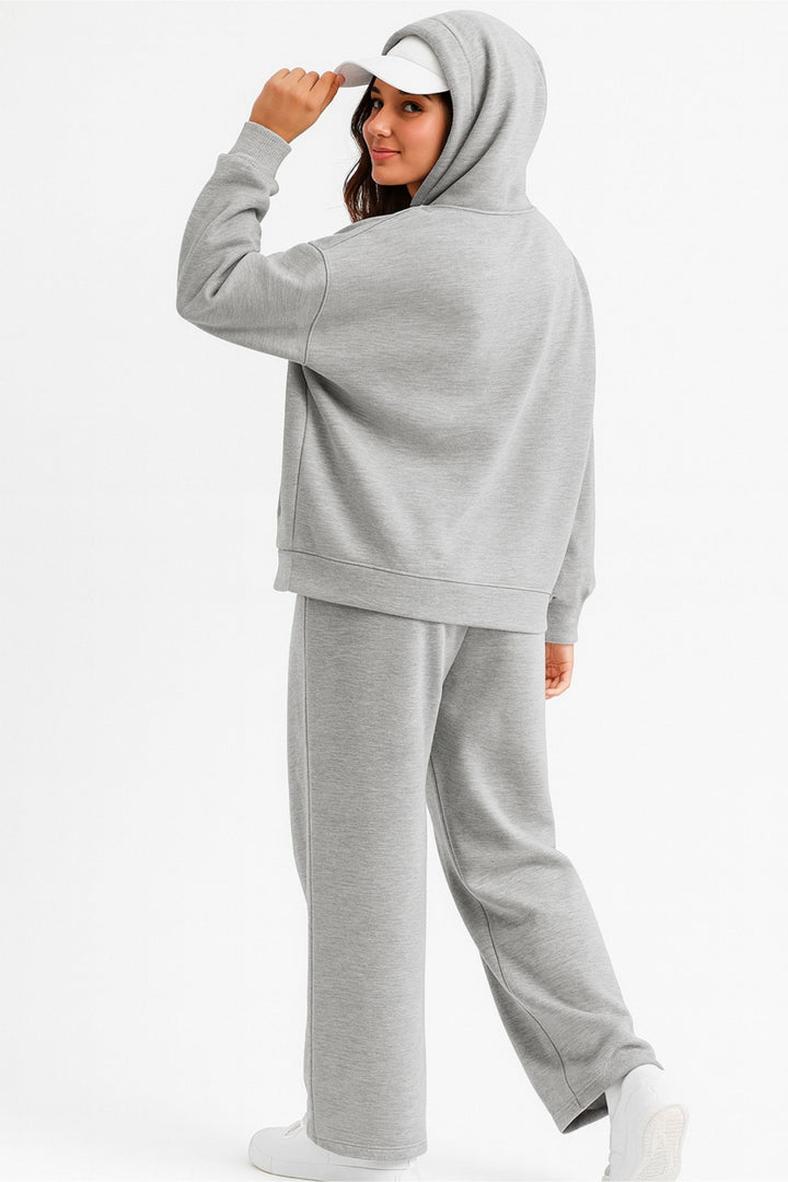 Women Oversized Tracksuit Set 2 Piece Fleece Hoodie and Wide Leg Sweatpants – Fall Winter Lounge Outfit