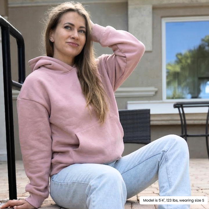 Women Oversized Hoodie Sweatshirt – Fleece Pullover for Fall Winter, Cozy Lounge Airport Travel Sweater, Soft Casual Fashion Top