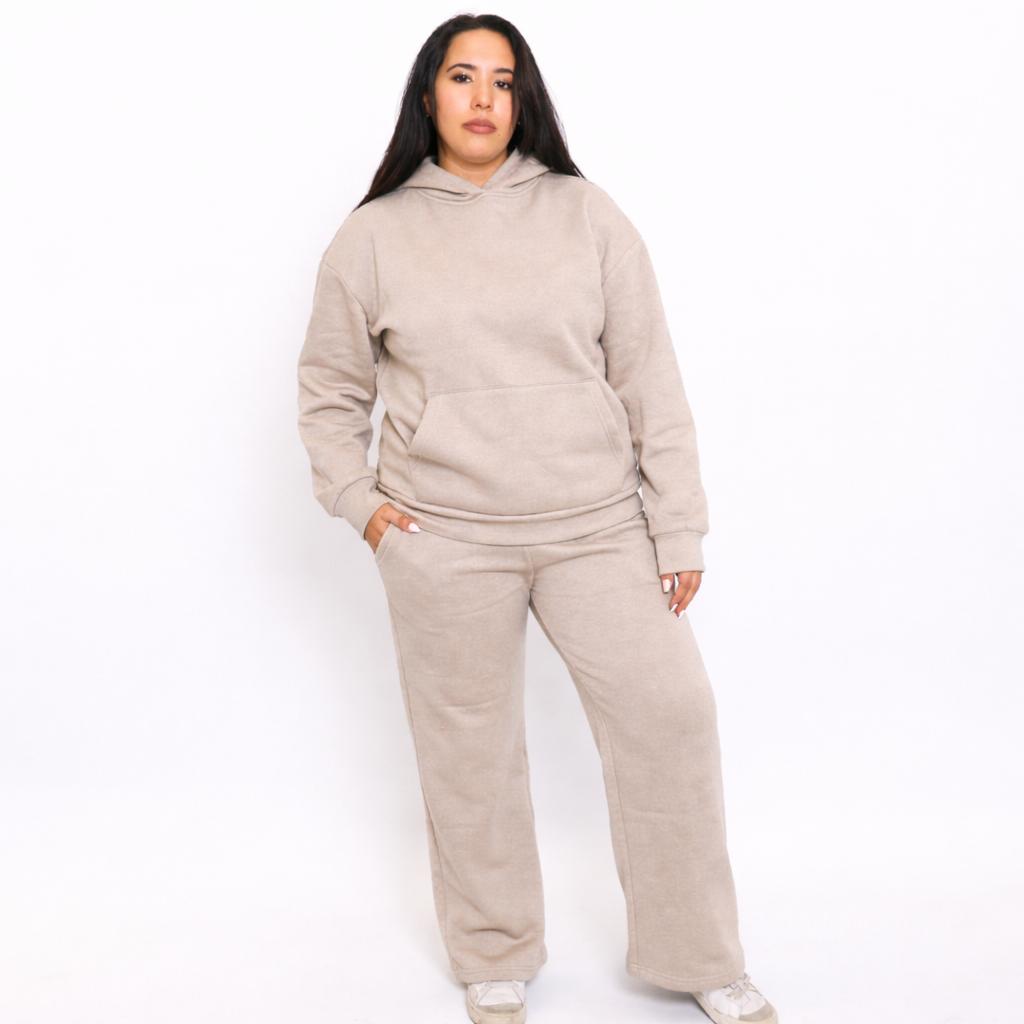 Women Oversized Tracksuit Set 2 Piece Fleece Hoodie and Wide Leg Sweatpants – Fall Winter Lounge Outfit