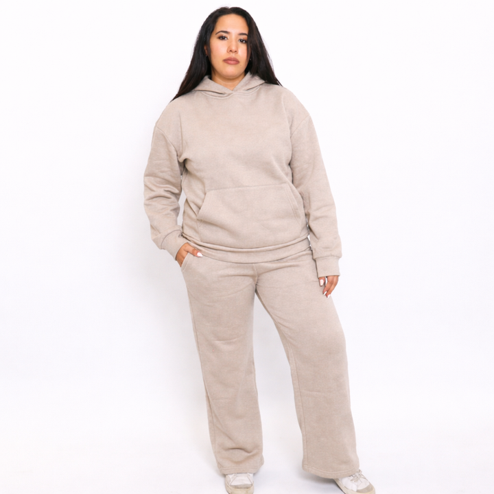Women Oversized Tracksuit Set 2 Piece Fleece Hoodie and Wide Leg Sweatpants – Fall Winter Lounge Outfit