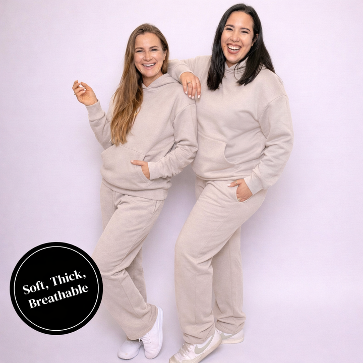 Women Oversized Tracksuit Set 2 Piece Fleece Hoodie and Wide Leg Sweatpants – Fall Winter Lounge Outfit