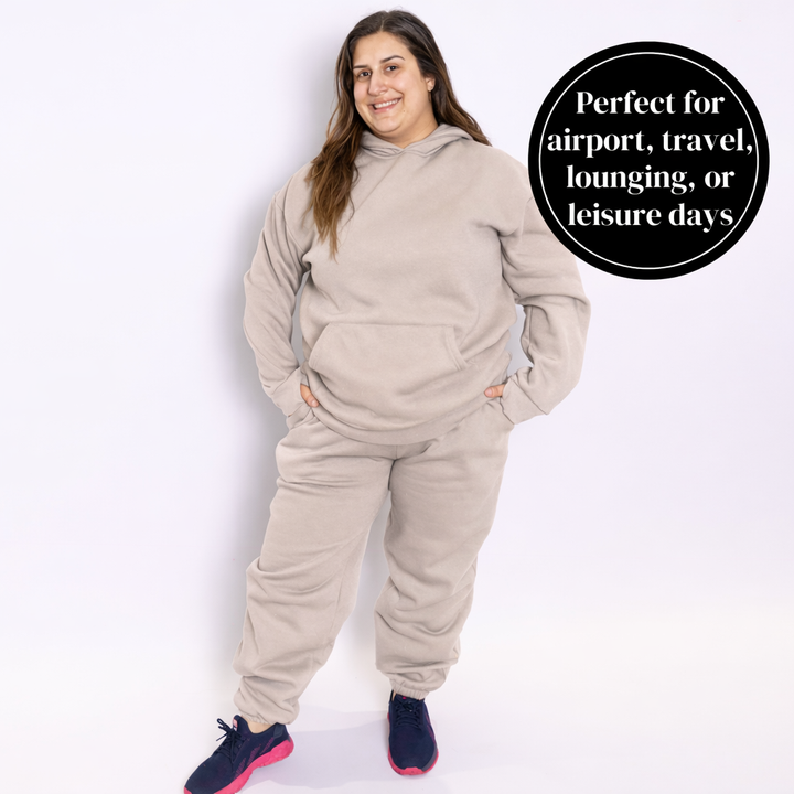 Women Oversized Tracksuit Set 2 Piece Fleece Hoodie and Sweatpants – Fall Winter Lounge Outfit