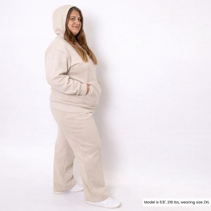 Women Oversized Tracksuit Set 2 Piece Fleece Hoodie and Wide Leg Sweatpants – Fall Winter Lounge Outfit