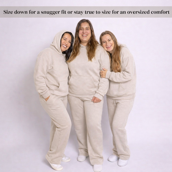 Women Oversized Tracksuit Set 2 Piece Fleece Hoodie and Wide Leg Sweatpants – Fall Winter Lounge Outfit