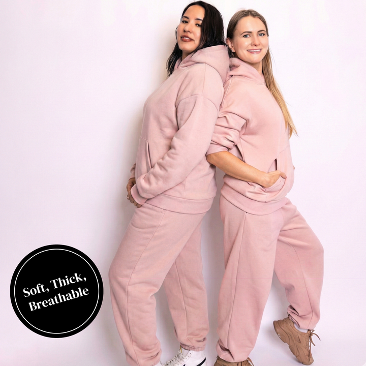 Women Oversized Tracksuit Set 2 Piece Fleece Hoodie and Sweatpants – Fall Winter Lounge Outfit