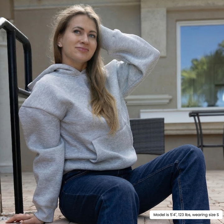 Women Oversized Hoodie Sweatshirt – Fleece Pullover for Fall Winter, Cozy Lounge Airport Travel Sweater, Soft Casual Fashion Top