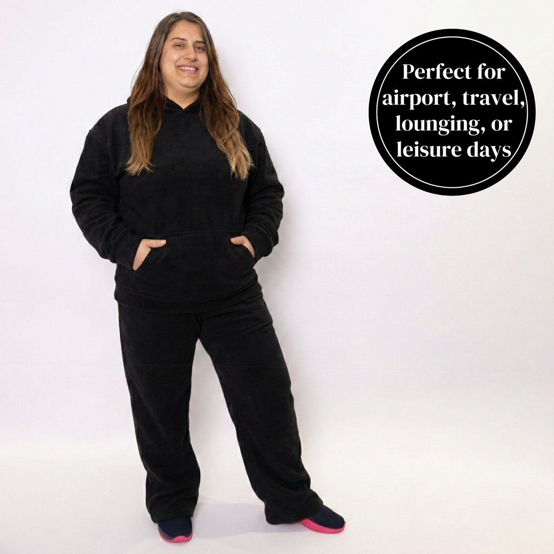Women Oversized Tracksuit Set 2 Piece Fleece Hoodie and Wide Leg Sweatpants – Fall Winter Lounge Outfit