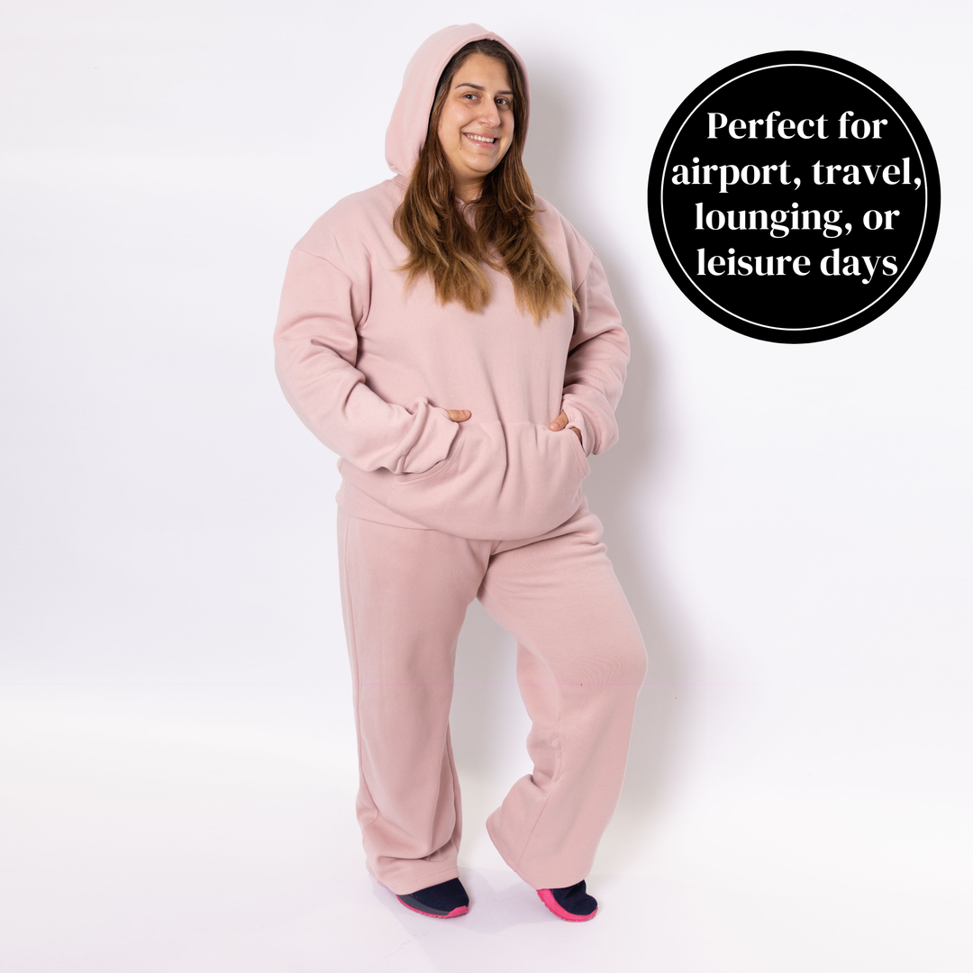 Women Oversized Tracksuit Set 2 Piece Fleece Hoodie and Wide Leg Sweatpants – Fall Winter Lounge Outfit
