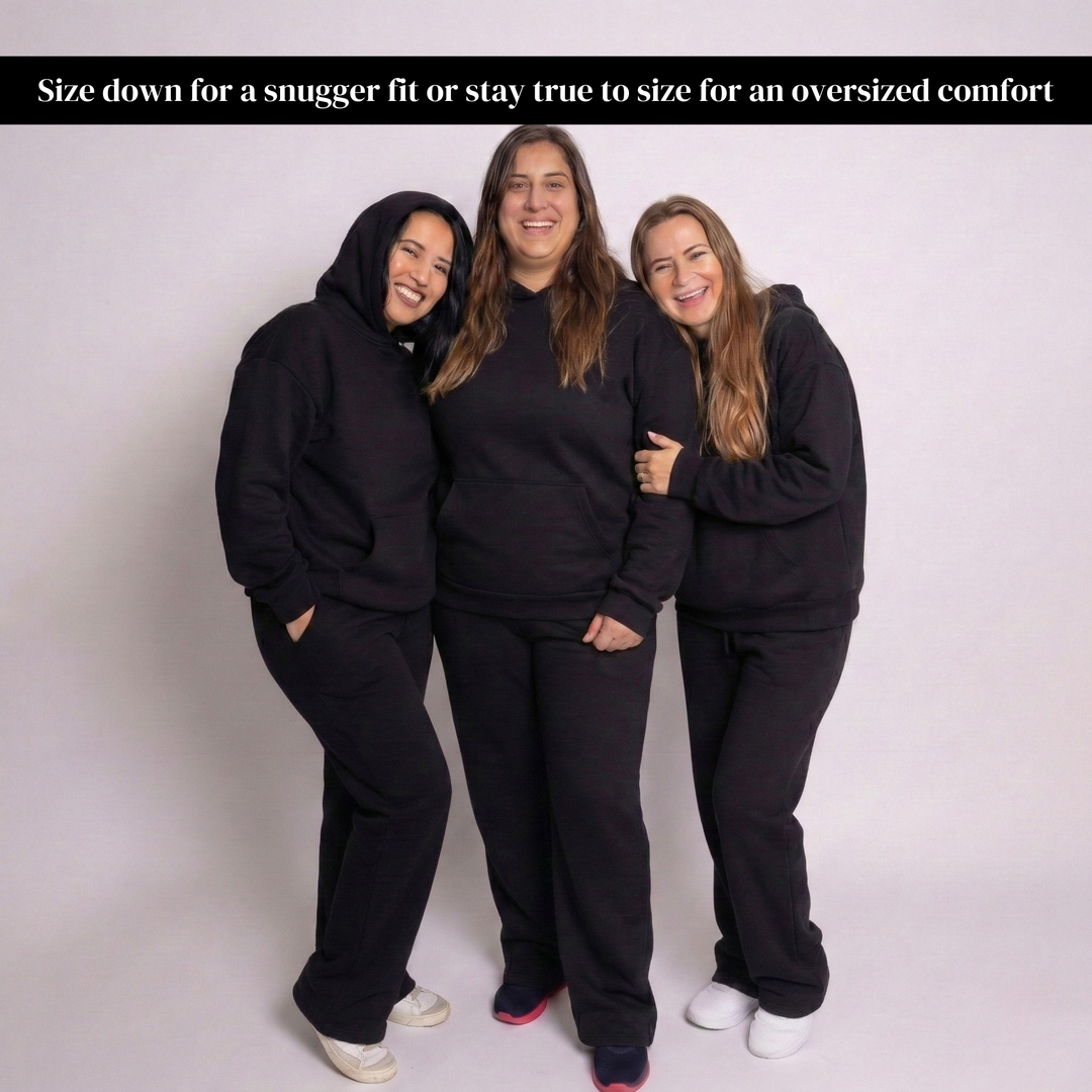 Women Oversized Tracksuit Set 2 Piece Fleece Hoodie and Wide Leg Sweatpants – Fall Winter Lounge Outfit