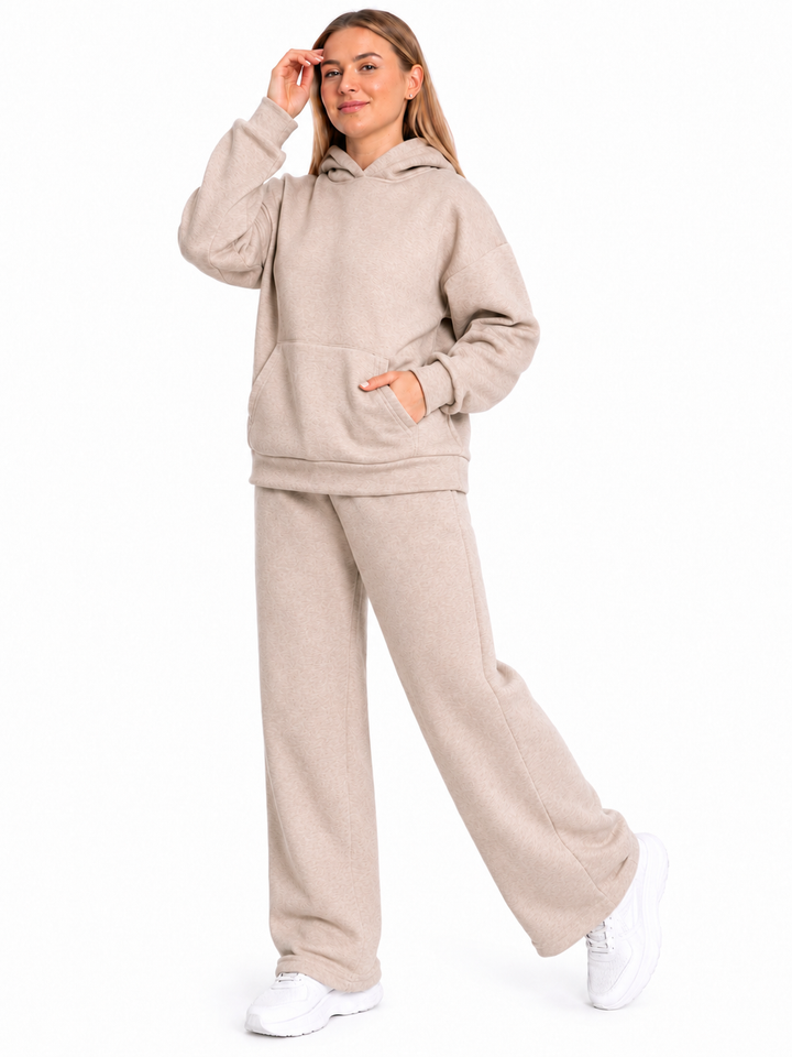 Women Oversized Tracksuit Set 2 Piece Fleece Hoodie and Wide Leg Sweatpants – Fall Winter Lounge Outfit