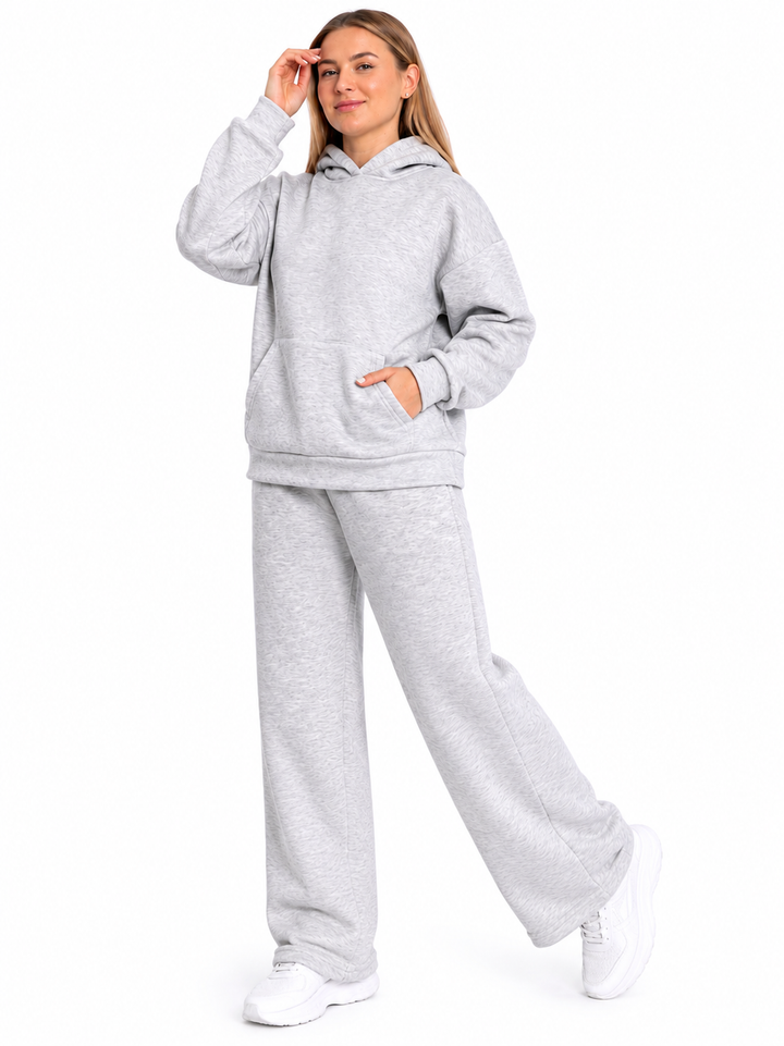 Women Oversized Tracksuit Set 2 Piece Fleece Hoodie and Wide Leg Sweatpants – Fall Winter Lounge Outfit