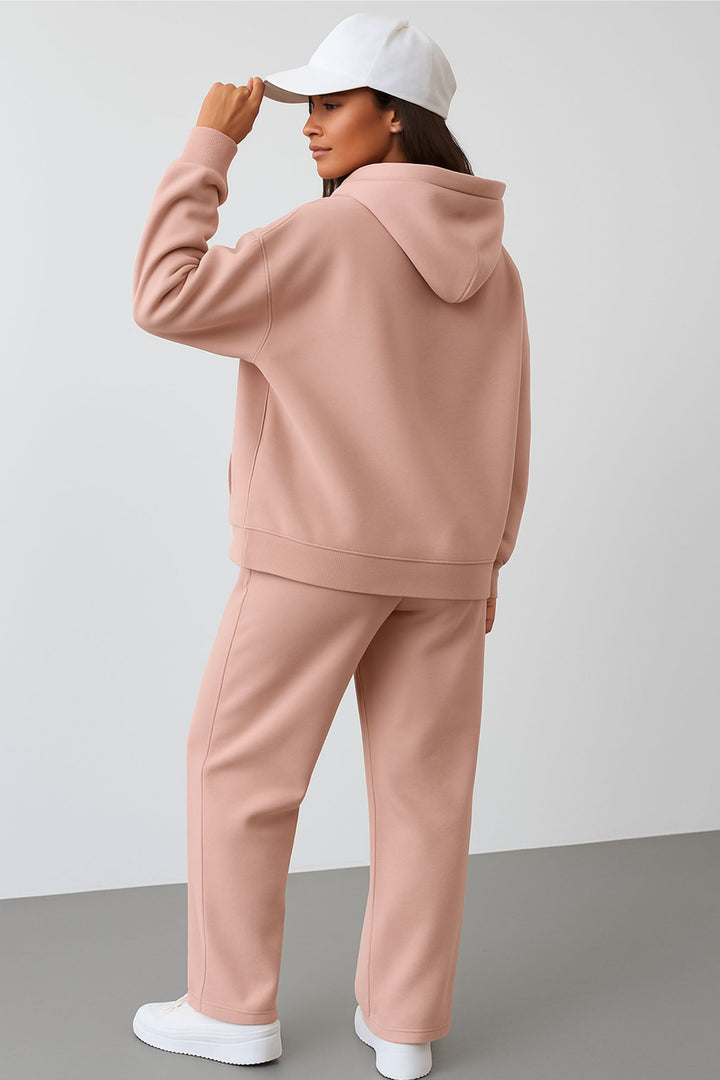 Women Oversized Tracksuit Set 2 Piece Fleece Hoodie and Wide Leg Sweatpants – Fall Winter Lounge Outfit