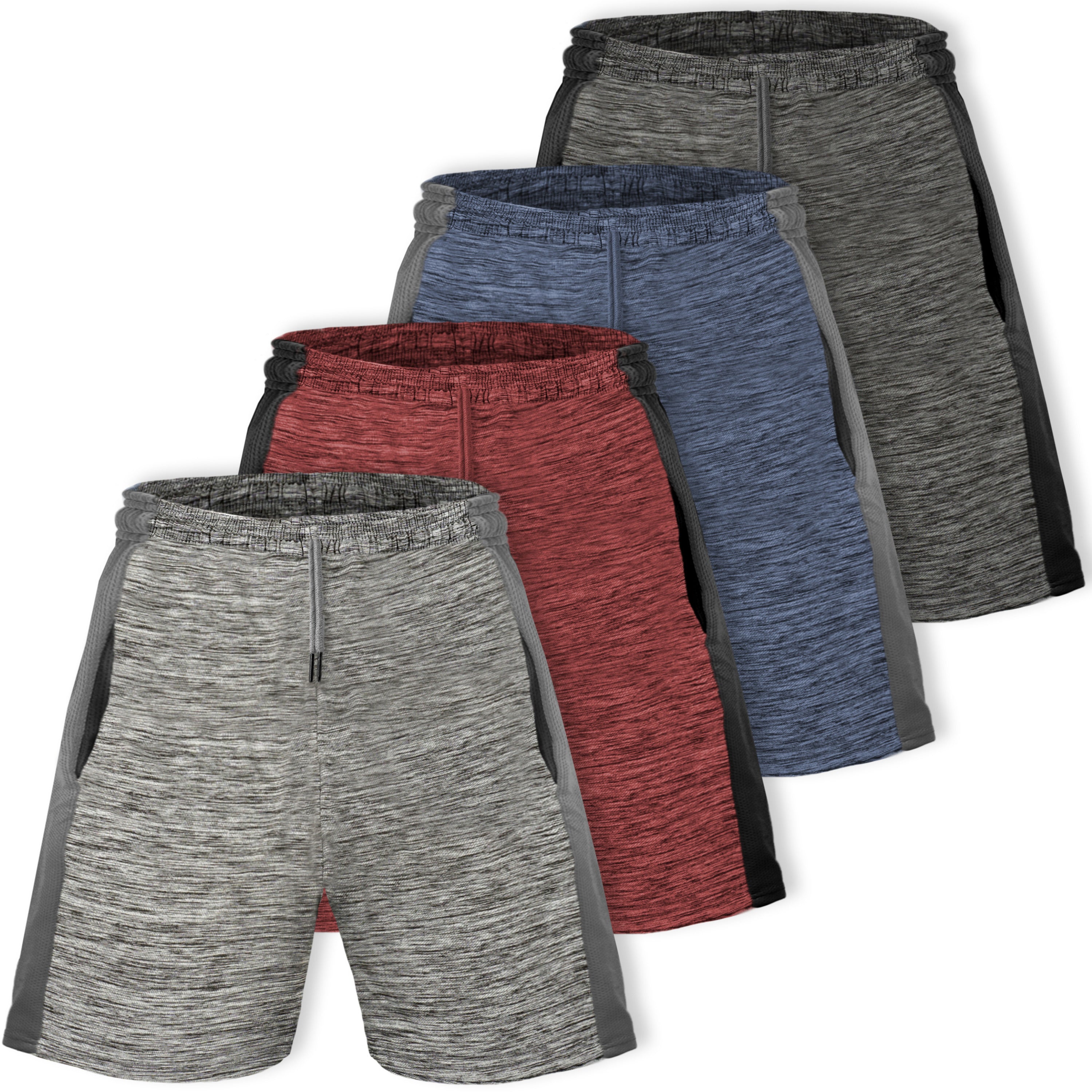4 Pack Men s Dry Fit Active Athletic Shorts Basketball Running