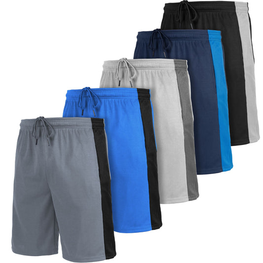 [5 Pack] Men’s Dry-Fit Active Athletic Shorts Basketball Running Workout Training Gym