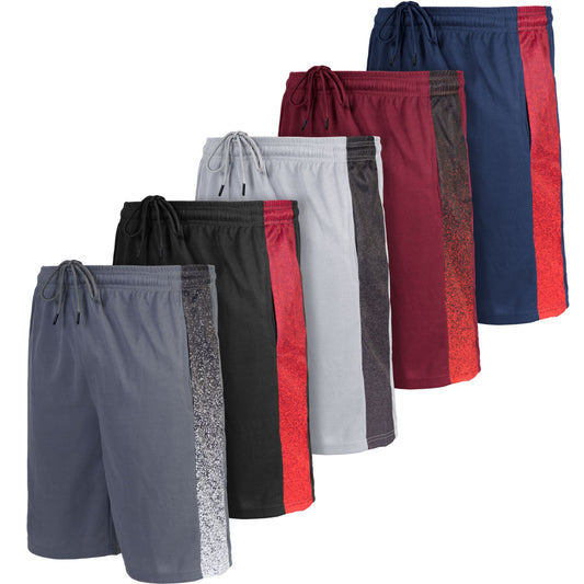 [5 Pack] Men’s Dry-Fit Active Athletic Shorts Basketball Running Workout Training Gym
