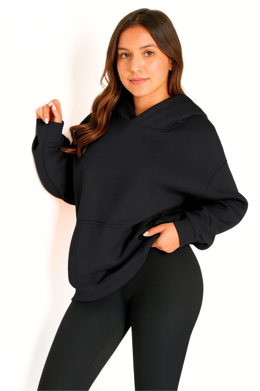 Women Oversized Hoodie Sweatshirt – Fleece Pullover for Fall Winter, Cozy Lounge Airport Travel Sweater, Soft Casual Fashion Top