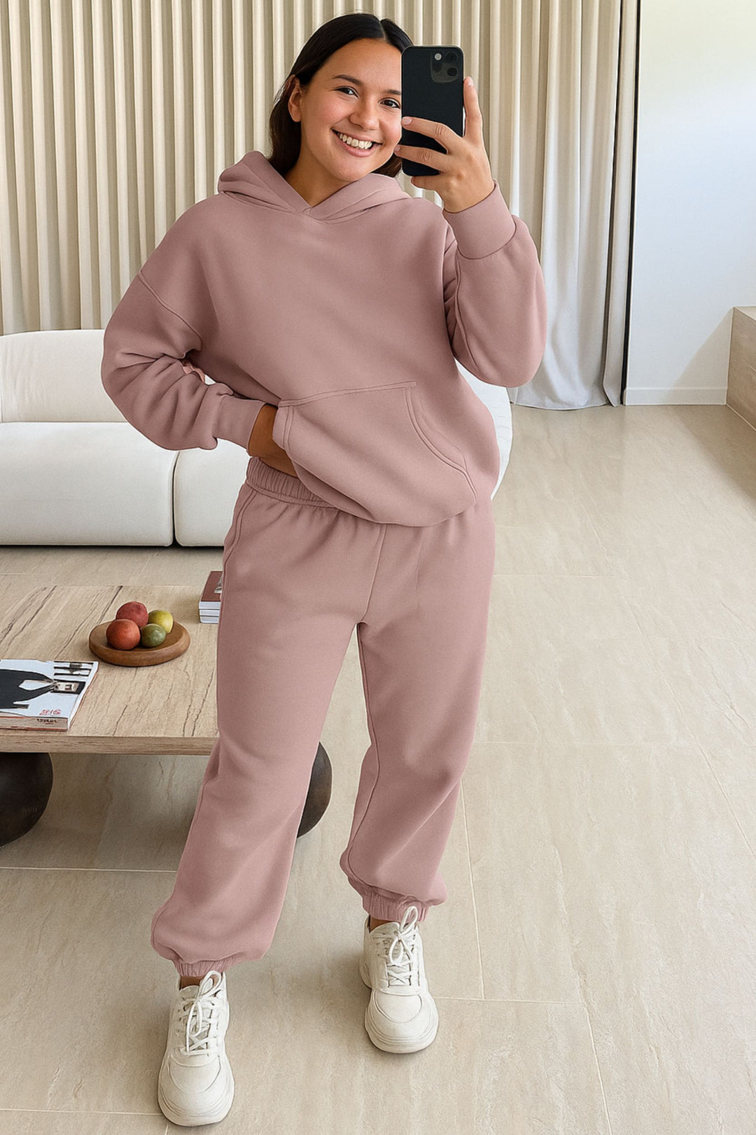 Women Oversized Tracksuit Set 2 Piece Fleece Hoodie and Sweatpants – Fall Winter Lounge Outfit