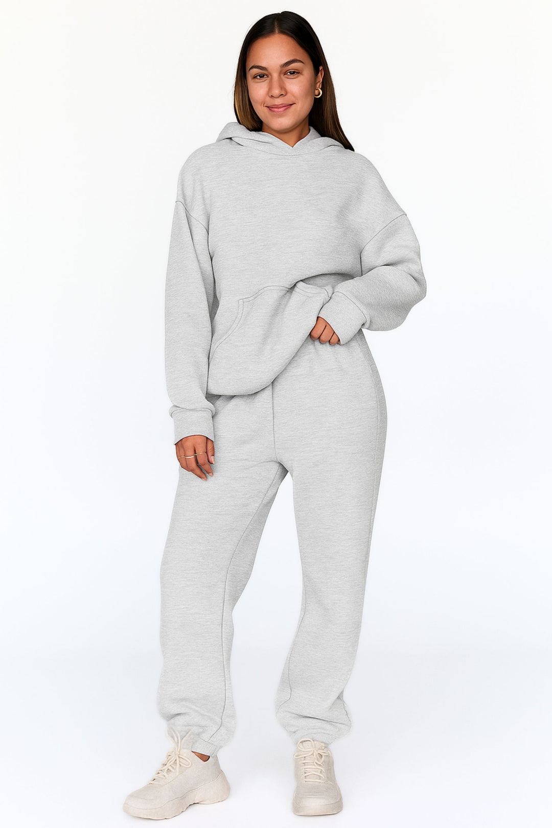 Women Oversized Tracksuit Set 2 Piece Fleece Hoodie and Sweatpants – Fall Winter Lounge Outfit