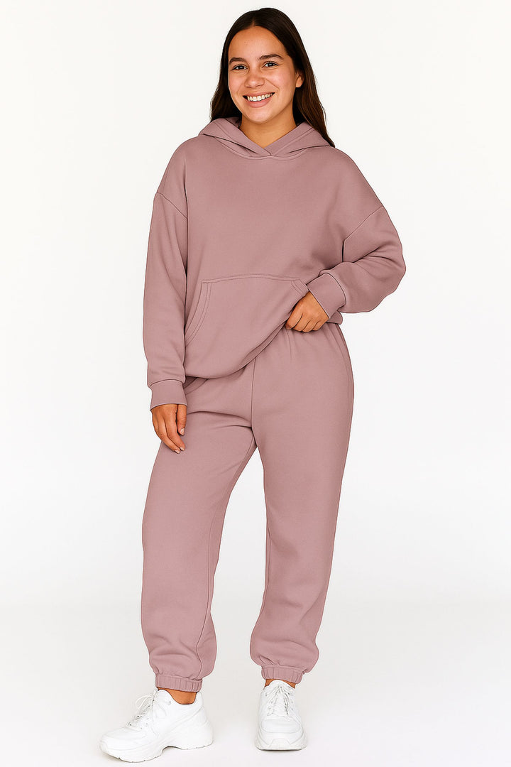 Women Oversized Tracksuit Set 2 Piece Fleece Hoodie and Sweatpants – Fall Winter Lounge Outfit