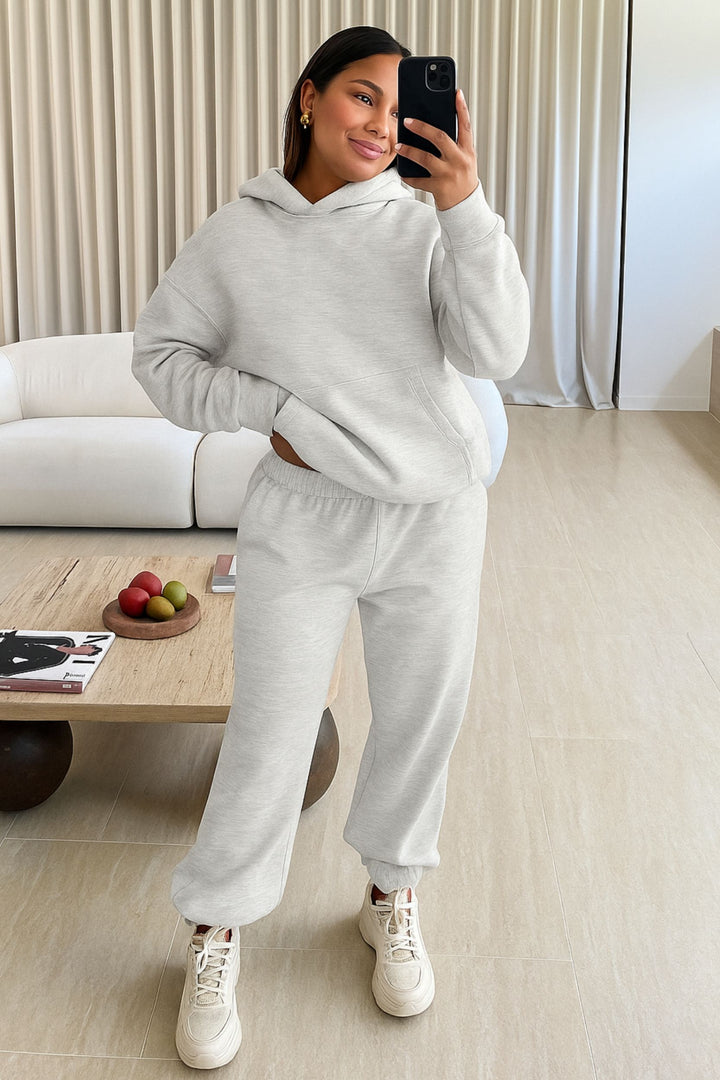 Women Oversized Tracksuit Set 2 Piece Fleece Hoodie and Sweatpants – Fall Winter Lounge Outfit