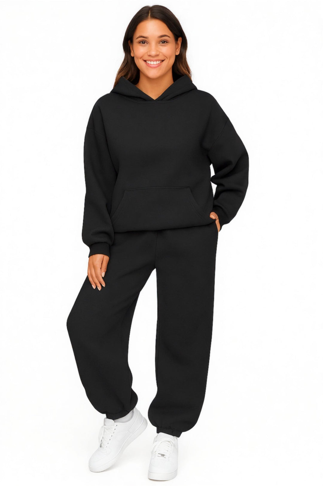 Women Oversized Tracksuit Set 2 Piece Fleece Hoodie and Sweatpants – Fall Winter Lounge Outfit