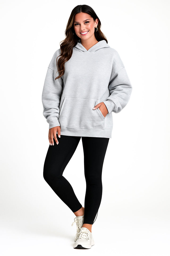 Women Oversized Hoodie Sweatshirt – Fleece Pullover for Fall Winter, Cozy Lounge Airport Travel Sweater, Soft Casual Fashion Top