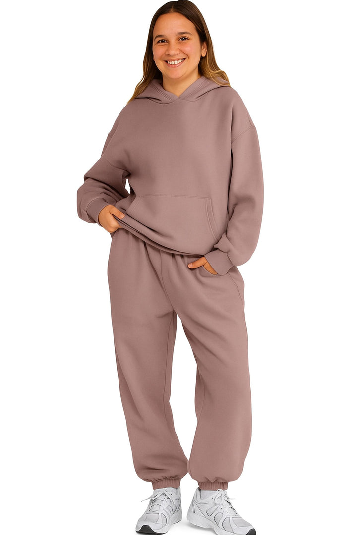 Women Oversized Tracksuit Set 2 Piece Fleece Hoodie and Sweatpants – Fall Winter Lounge Outfit