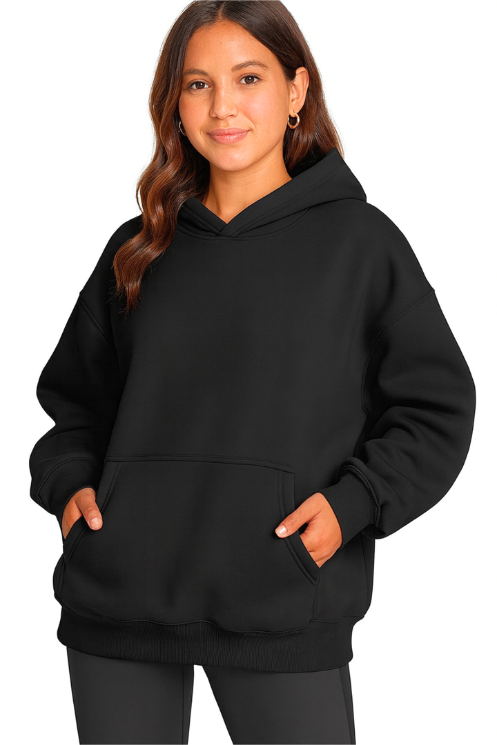 Women Oversized Hoodie Sweatshirt – Fleece Pullover for Fall Winter, Cozy Lounge Airport Travel Sweater, Soft Casual Fashion Top