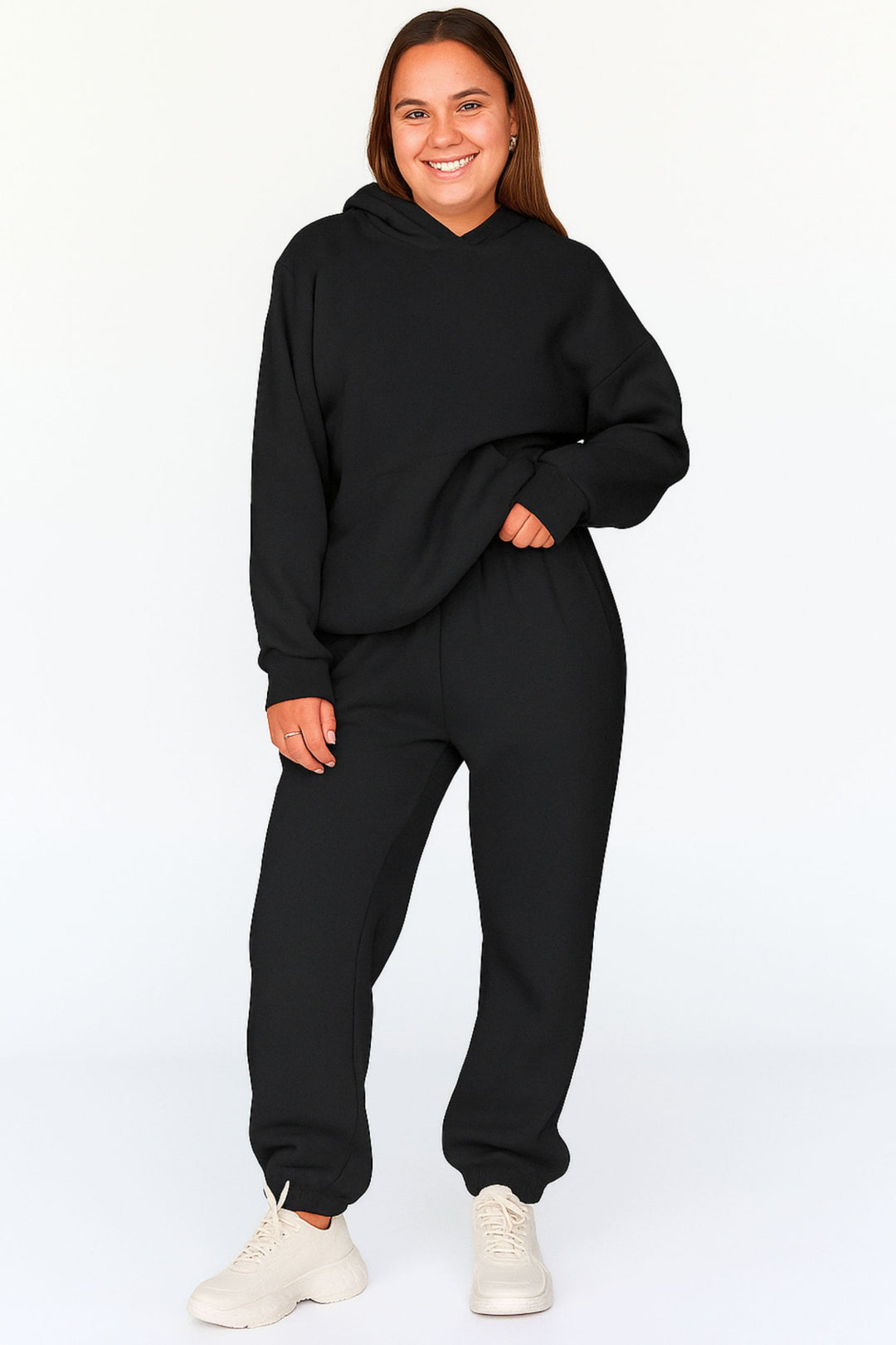 Women Oversized Tracksuit Set 2 Piece Fleece Hoodie and Sweatpants – Fall Winter Lounge Outfit