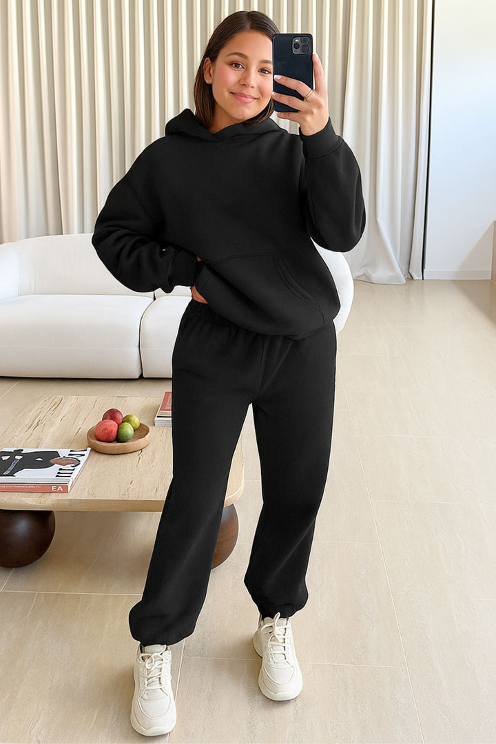 Women Oversized Tracksuit Set 2 Piece Fleece Hoodie and Sweatpants – Fall Winter Lounge Outfit