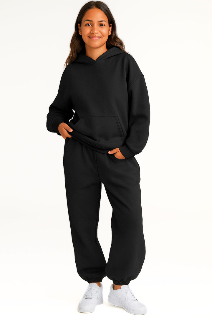 Women Oversized Tracksuit Set 2 Piece Fleece Hoodie and Sweatpants – Fall Winter Lounge Outfit
