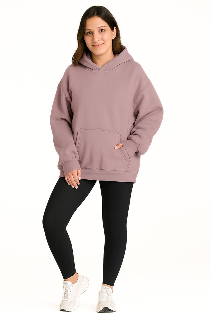 Women Oversized Hoodie Sweatshirt – Fleece Pullover for Fall Winter, Cozy Lounge Airport Travel Sweater, Soft Casual Fashion Top