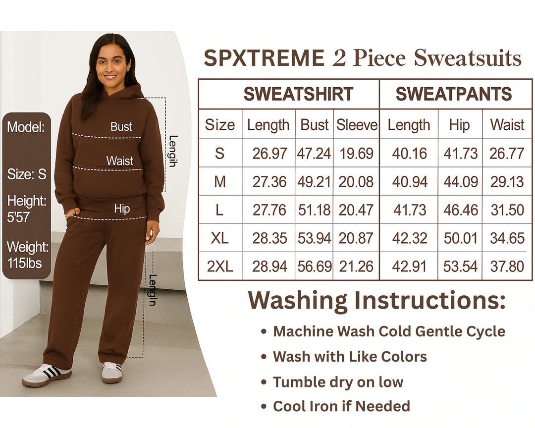 Women Oversized Tracksuit Set 2 Piece Fleece Hoodie and Wide Leg Sweatpants – Fall Winter Lounge Outfit